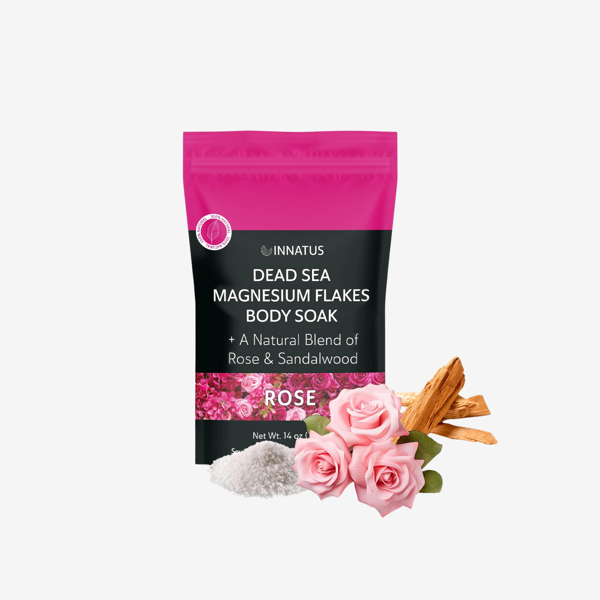 Luxury Dead Sea Spa Gift Set – Bath Salt, Magnesium Flakes, Pillow & Linen Spray, and Mud Mask – Rose & Sandalwood Aromatherapy Kit for Relaxation, Hydration & Skincare – Perfect Self-Care Gift
