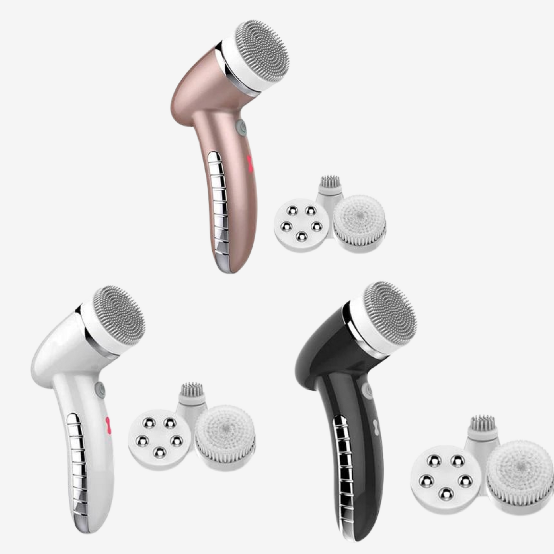 4In1 Wash Facial Cleansing Brush Sonic Vibration Face Cleaner Deep Cleaning Massage with Replace 4 Heads Face Cleaning Apparatus