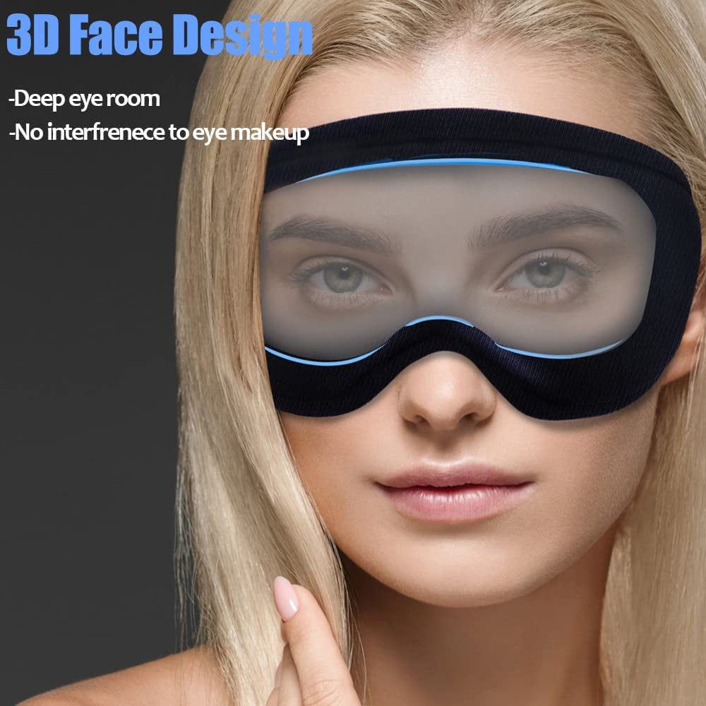 Sleep Eye Mask for Women Men: Soft Foam Comfortable Sleeping Mask, Eye Cover Blindfold at Night Block Out Light Eye Shade Cover for Travel Yoga Nap, Black