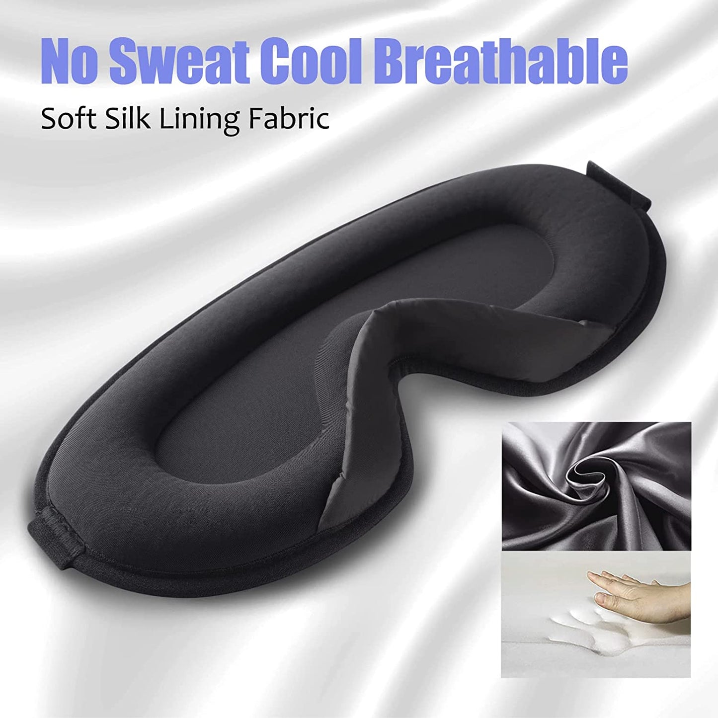 Sleep Eye Mask for Women Men: Soft Foam Comfortable Sleeping Mask, Eye Cover Blindfold at Night Block Out Light Eye Shade Cover for Travel Yoga Nap, Black